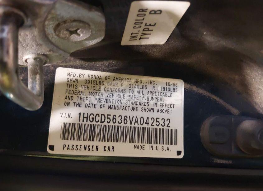 Photo 9 of 1997 Honda Accord LX (VIN 1HGCD5636VA042532)