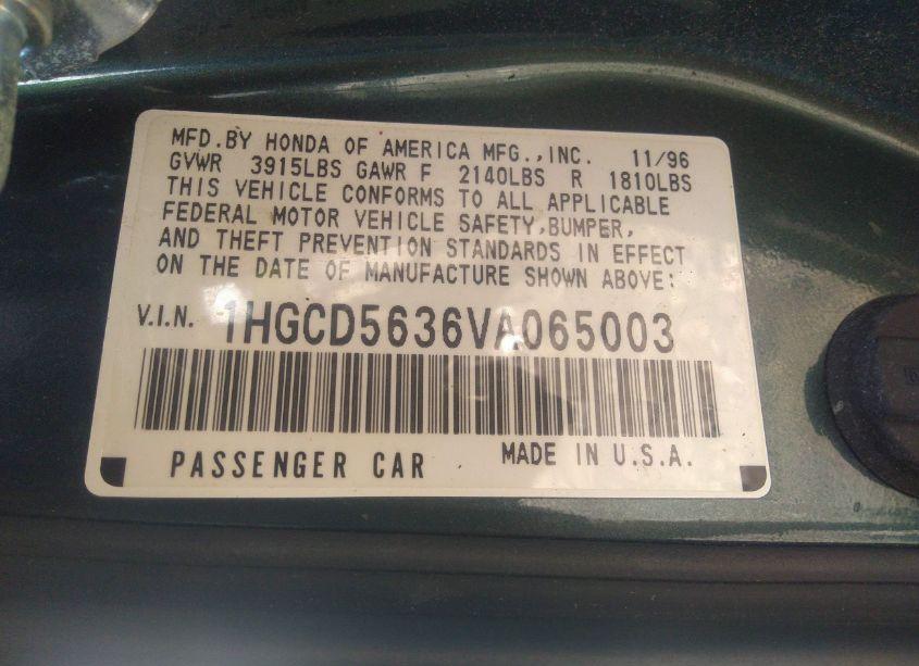 Photo 9 of 1997 Honda Accord LX (VIN 1HGCD5636VA065003)