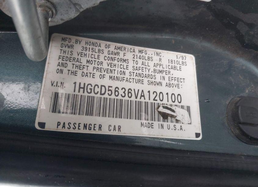 Photo 9 of 1997 Honda Accord LX (VIN 1HGCD5636VA120100)