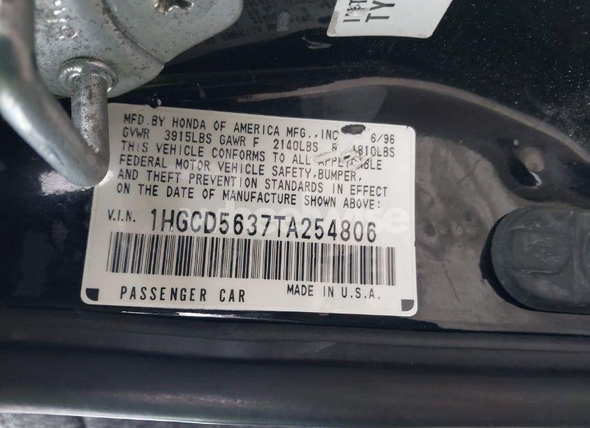 Photo 9 of 1996 Honda Accord LX/EX (VIN 1HGCD5637TA254806)