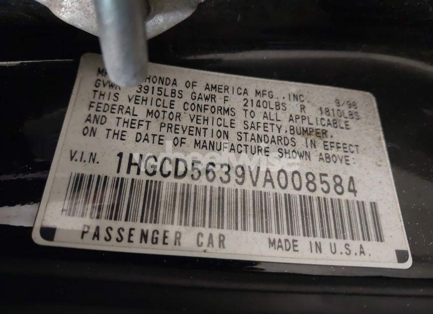 Photo 9 of 1997 Honda Accord LX (VIN 1HGCD5639VA008584)