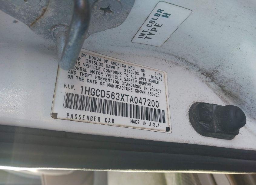 Photo 9 of 1996 Honda Accord LX/EX (VIN 1HGCD563XTA047200)