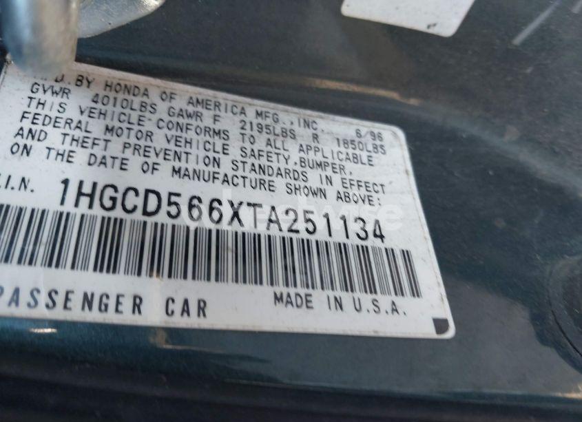 Photo 9 of 1996 Honda Accord EX (VIN 1HGCD566XTA251134)