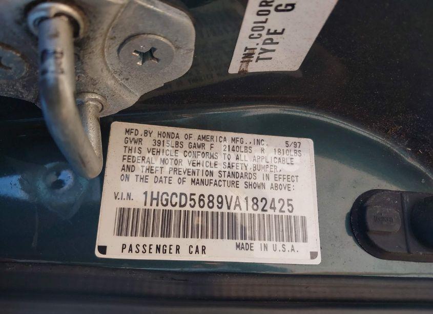 Photo 9 of 1997 Honda Accord VALUE (VIN 1HGCD5689VA182425)
