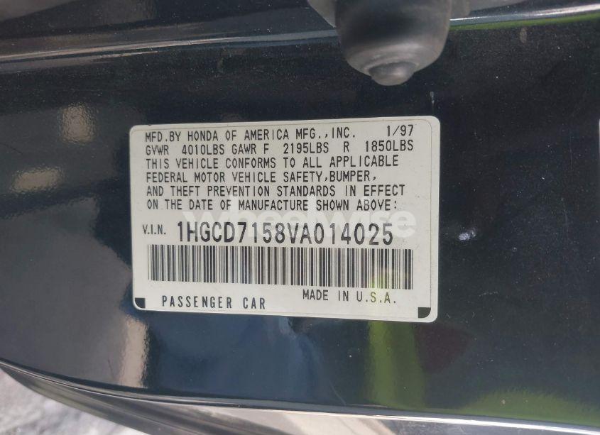 Photo 9 of 1997 Honda Accord EX (VIN 1HGCD7158VA014025)