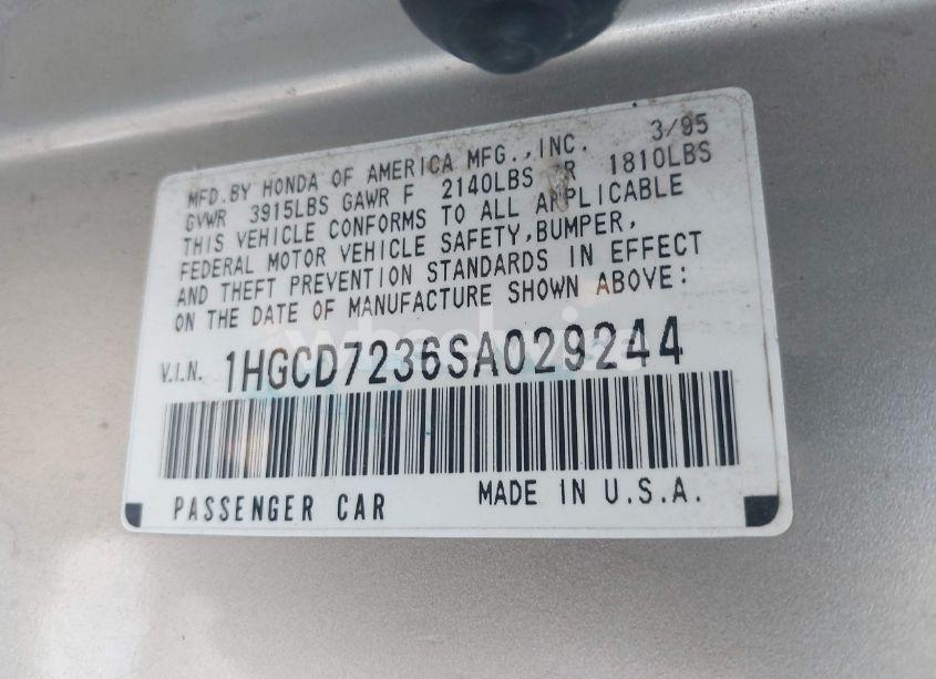 Photo 9 of 1995 Honda Accord LX (VIN 1HGCD7236SA029244)