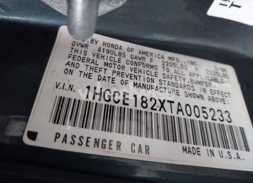 Photo 9 of 1996 Honda Accord LX (VIN 1HGCE182XTA005233)