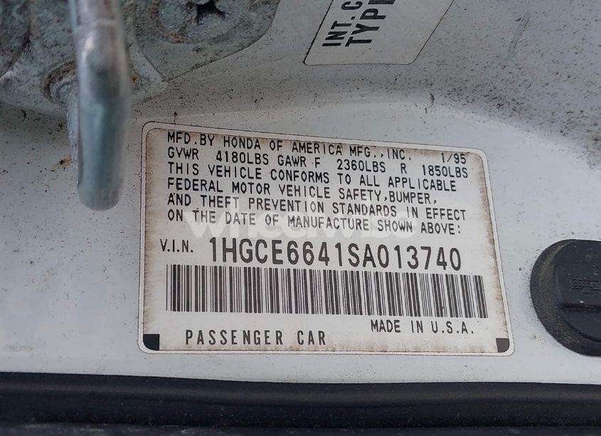 Photo 9 of 1995 Honda Accord LX (VIN 1HGCE6641SA013740)