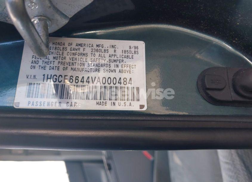 Photo 9 of 1997 Honda Accord LX V6 (VIN 1HGCE6644VA000484)
