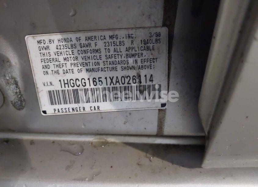 Photo 9 of 1999 Honda Accord EX V6 (VIN 1HGCG1651XA026114)