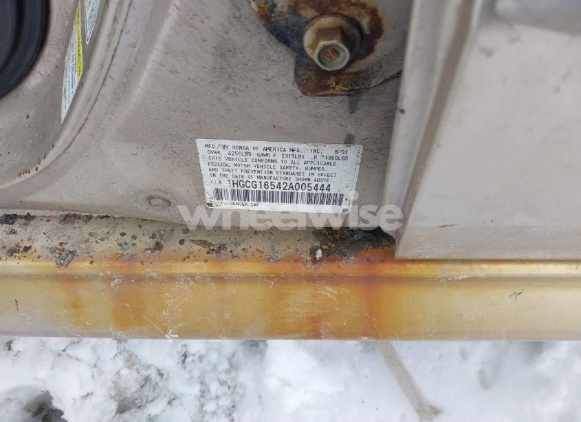 Photo 9 of 2002 Honda Accord 3.0 EX (VIN 1HGCG16542A005444)