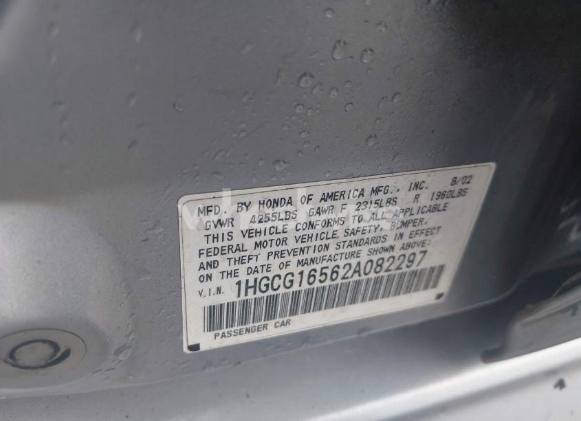 Photo 9 of 2002 Honda Accord 3.0 EX (VIN 1HGCG16562A082297)