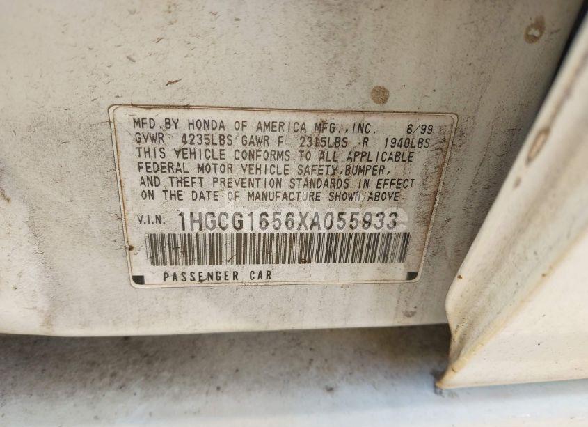 Photo 9 of 1999 Honda Accord EX V6 (VIN 1HGCG1656XA055933)