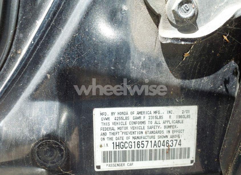 Photo 9 of 2001 Honda Accord 3.0 EX (VIN 1HGCG16571A046374)