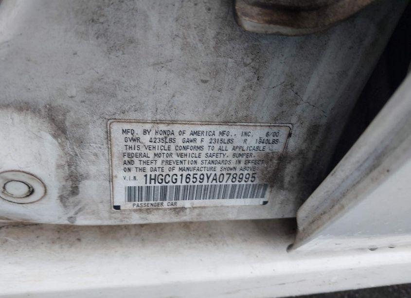 Photo 9 of 2000 Honda Accord 3.0 EX (VIN 1HGCG1659YA078995)