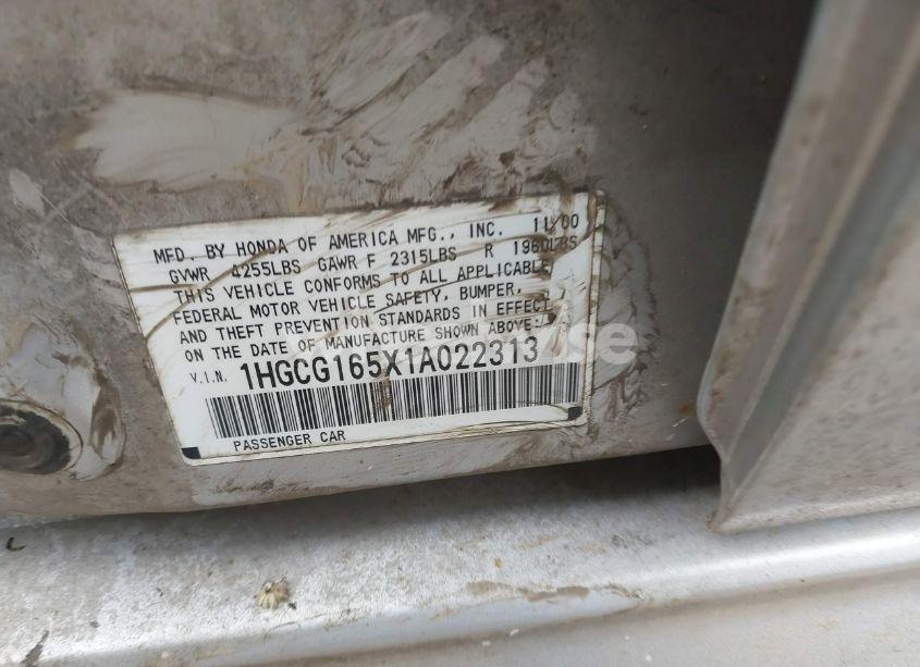 Photo 9 of 2001 Honda Accord 3.0 EX (VIN 1HGCG165X1A022313)