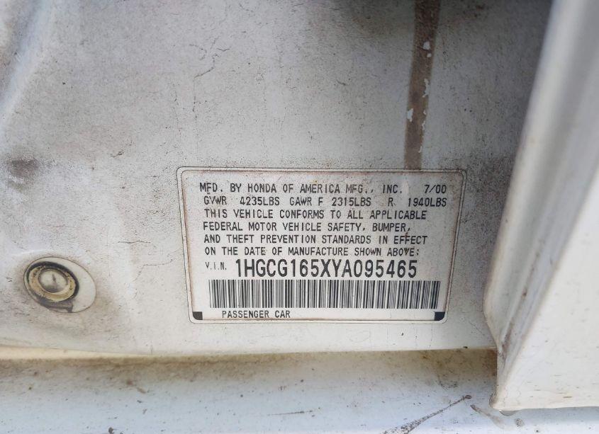 Photo 9 of 2000 Honda Accord 3.0 EX (VIN 1HGCG165XYA095465)