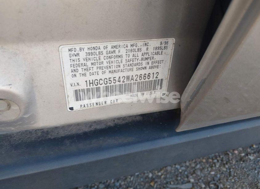 Photo 9 of 1998 Honda Accord LX (VIN 1HGCG5542WA266612)