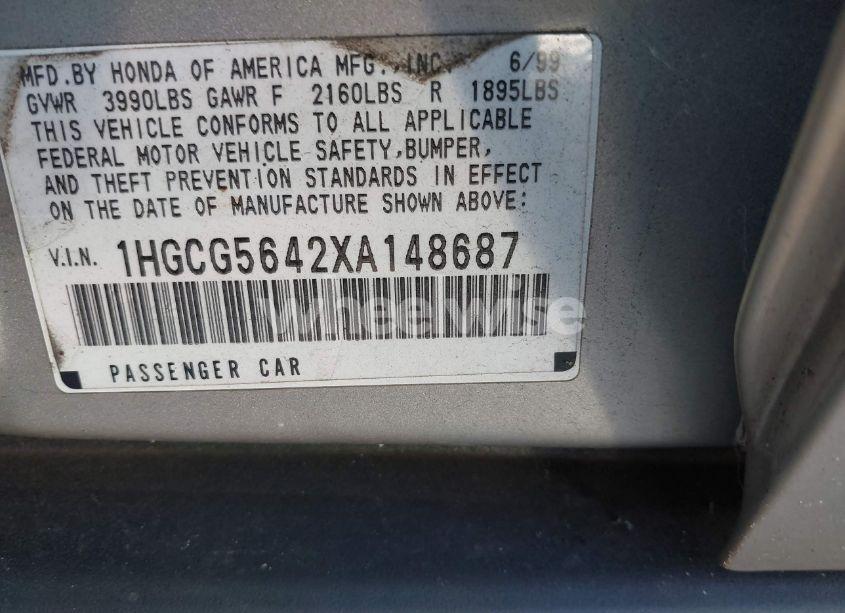 Photo 9 of 1999 Honda Accord LX (VIN 1HGCG5642XA148687)