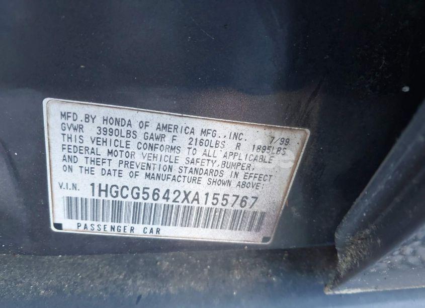 Photo 9 of 1999 Honda Accord LX (VIN 1HGCG5642XA155767)