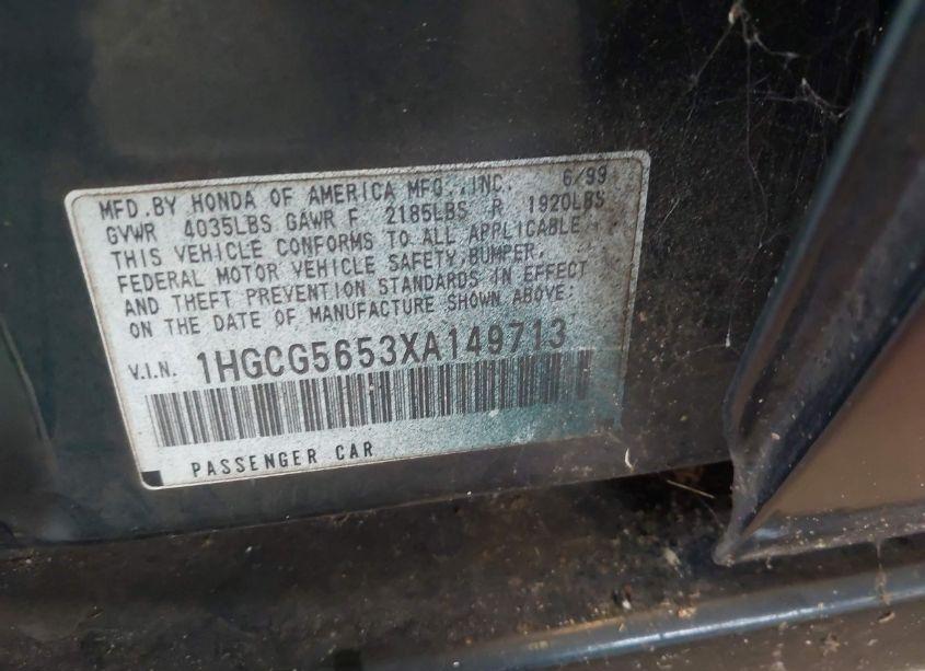 Photo 9 of 1999 Honda Accord EX (VIN 1HGCG5653XA149713)