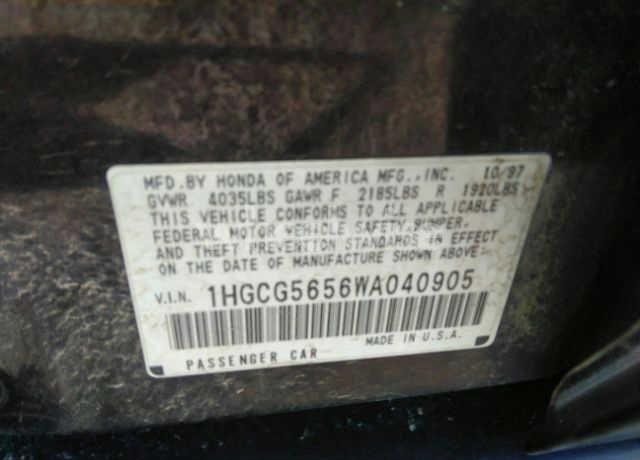 Photo 9 of 1998 Honda Accord EX (VIN 1HGCG5656WA040905)