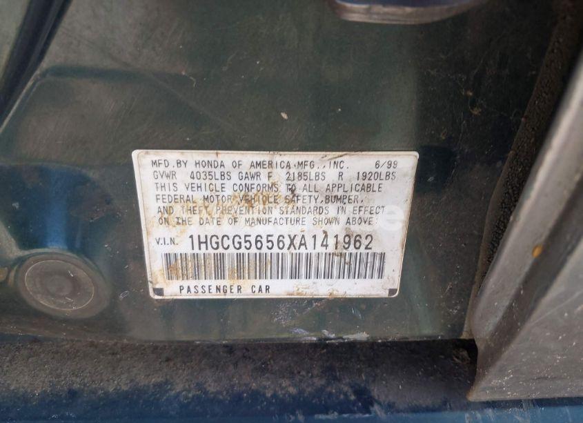 Photo 9 of 1999 Honda Accord EX (VIN 1HGCG5656XA141962)