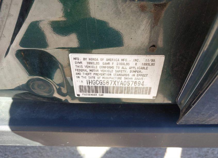 Photo 9 of 2000 Honda Accord 2.3 SE (VIN 1HGCG567XYA057694)