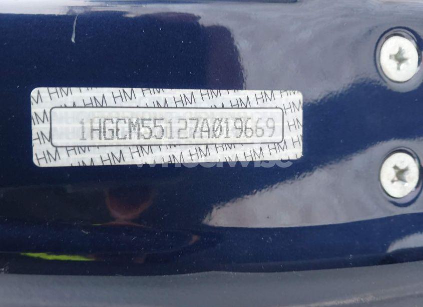 Photo 9 of 2007 Honda Accord 2.4 VP (VIN 1HGCM55127A019669)