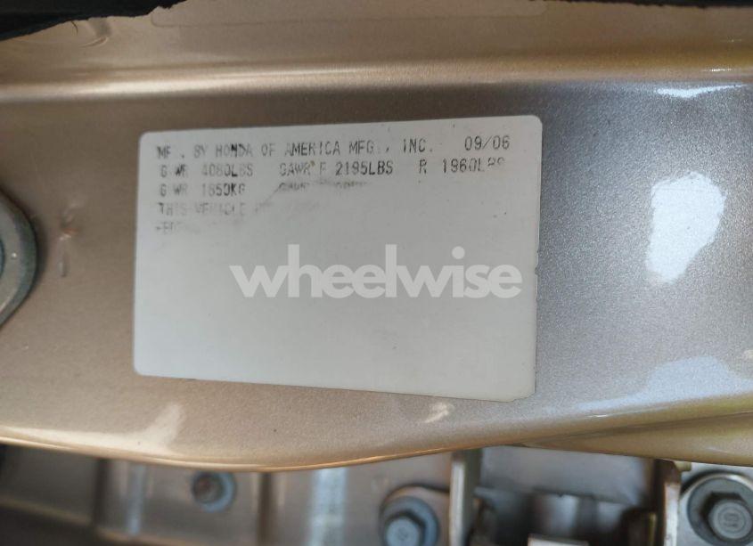 Photo 9 of 2007 Honda Accord 2.4 VP (VIN 1HGCM56107A032287)