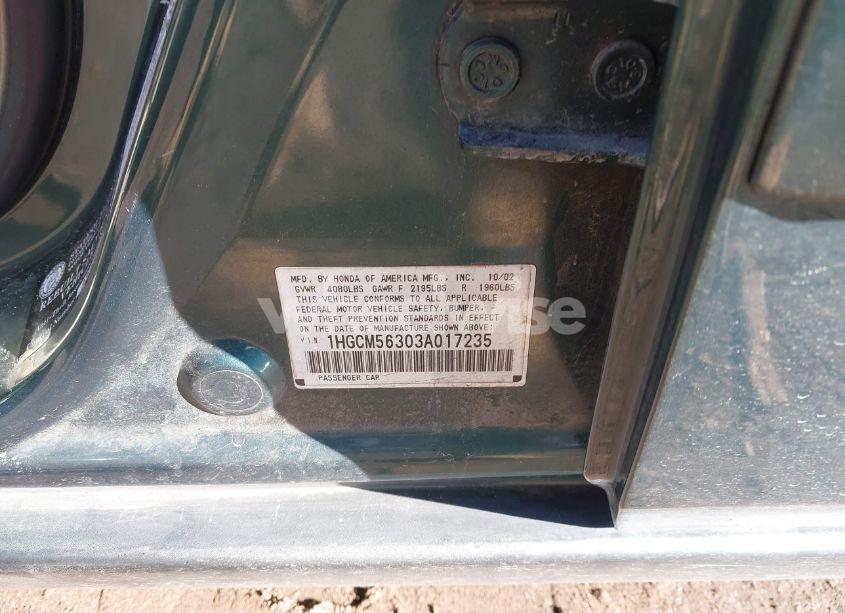 Photo 9 of 2003 Honda Accord 2.4 LX (VIN 1HGCM56303A017235)