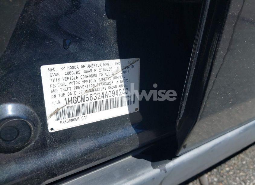 Photo 9 of 2004 Honda Accord 2.4 LX (VIN 1HGCM56324A094240)