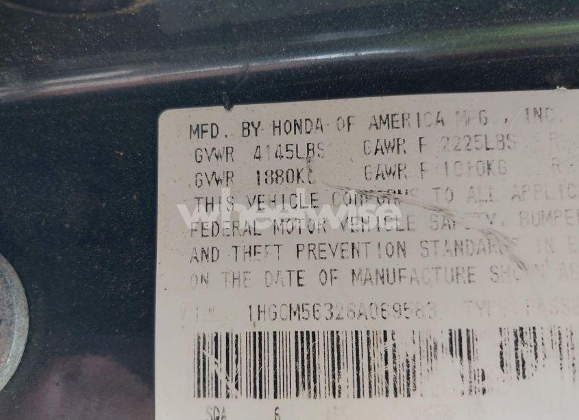 Photo 9 of 2006 Honda Accord 2.4 SE (VIN 1HGCM56326A069583)