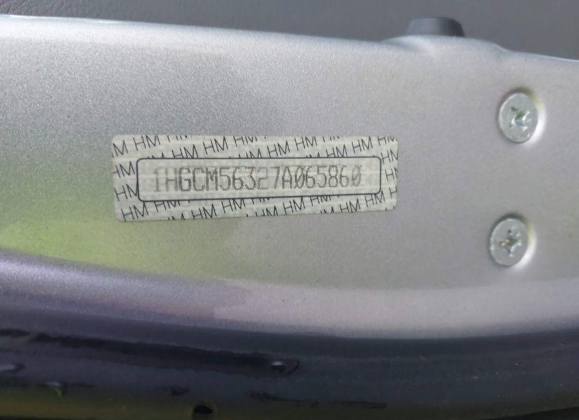 Photo 9 of 2007 Honda Accord SE (VIN 1HGCM56327A065860)