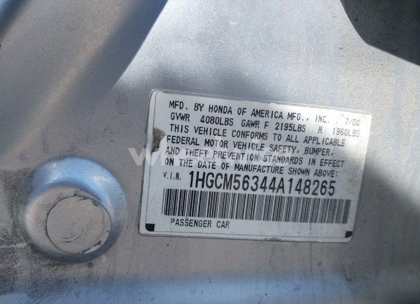 Photo 9 of 2004 Honda Accord 2.4 LX (VIN 1HGCM56344A148265)