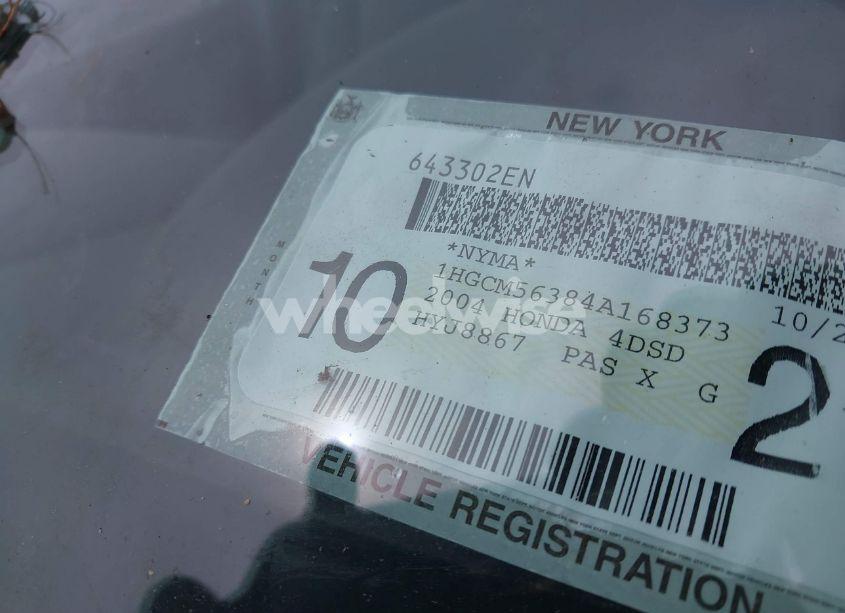 Photo 12 of 2004 Honda Accord 2.4 LX (VIN 1HGCM56384A168373)