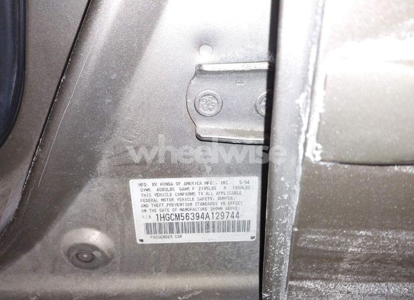 Photo 9 of 2004 Honda Accord 2.4 LX (VIN 1HGCM56394A129744)