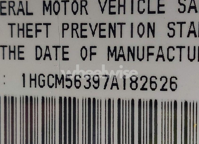 Photo 9 of 2007 Honda Accord 2.4 SE (VIN 1HGCM56397A182626)
