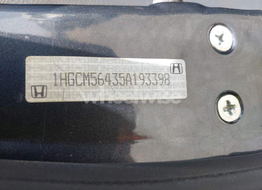 Photo 9 of 2005 Honda Accord 2.4 LX (VIN 1HGCM56435A193398)