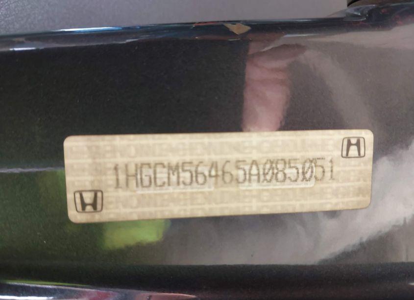 Photo 9 of 2005 Honda Accord 2.4 LX (VIN 1HGCM56465A085051)