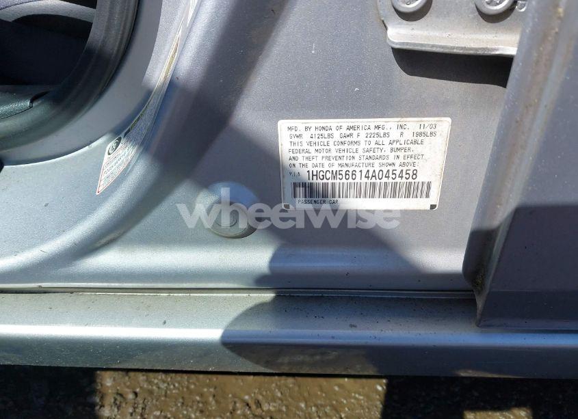 Photo 9 of 2004 Honda Accord 2.4 EX (VIN 1HGCM56614A045458)