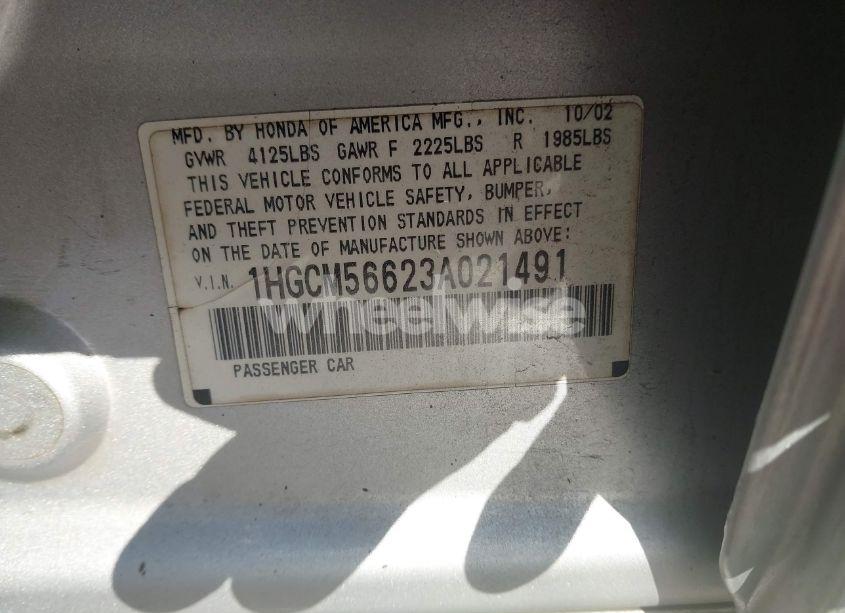 Photo 9 of 2003 Honda Accord 2.4 EX (VIN 1HGCM56623A021491)