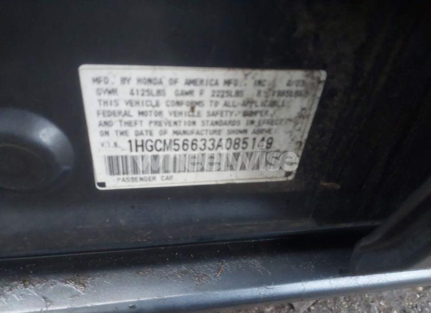 Photo 9 of 2003 Honda Accord 2.4 EX (VIN 1HGCM56633A085149)