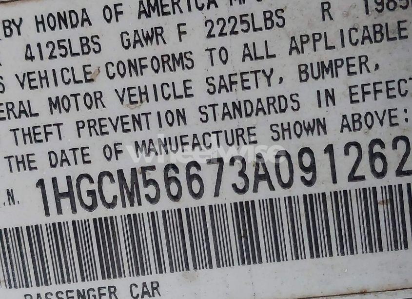 Photo 9 of 2003 Honda Accord 2.4 EX (VIN 1HGCM56673A091262)