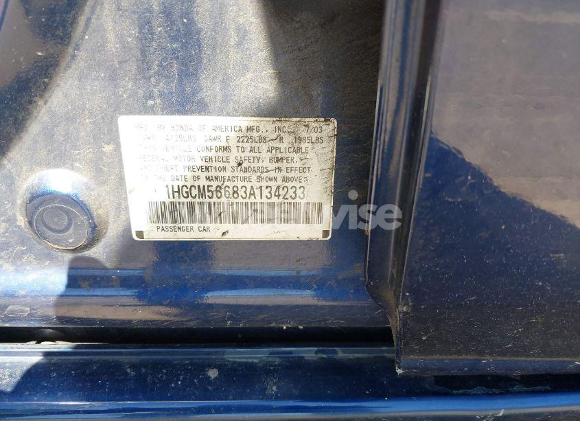 Photo 9 of 2003 Honda Accord 2.4 EX (VIN 1HGCM56683A134233)