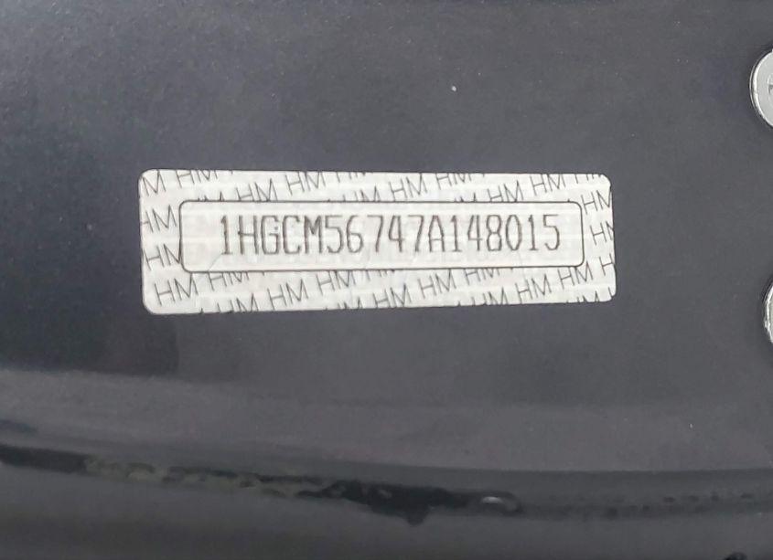 Photo 9 of 2007 Honda Accord 2.4 EX (VIN 1HGCM56747A148015)