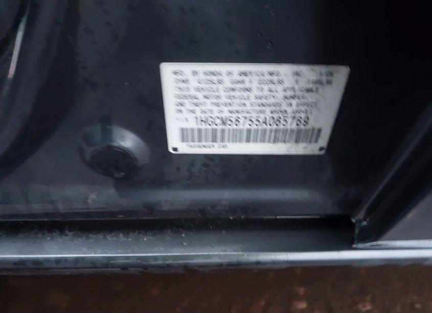 Photo 9 of 2005 Honda Accord 2.4 EX (VIN 1HGCM56755A065769)