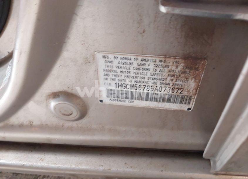 Photo 9 of 2005 Honda Accord 2.4 EX (VIN 1HGCM56785A073672)