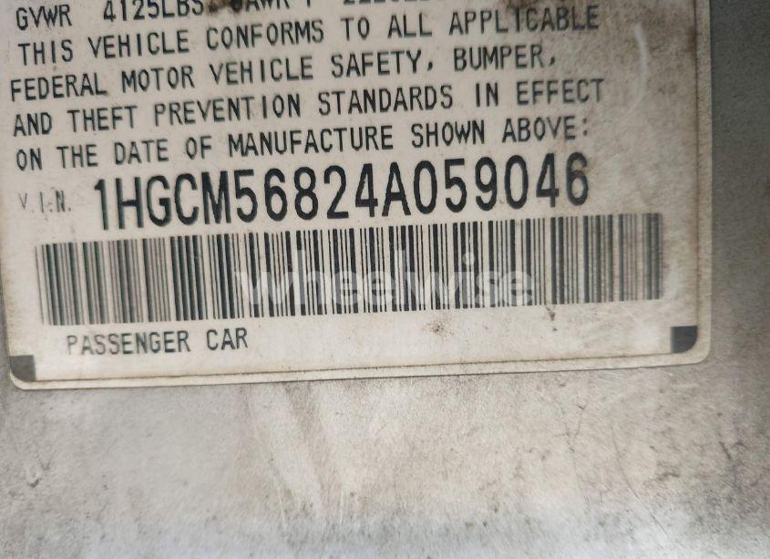 Photo 9 of 2004 Honda Accord 2.4 EX (VIN 1HGCM56824A059046)