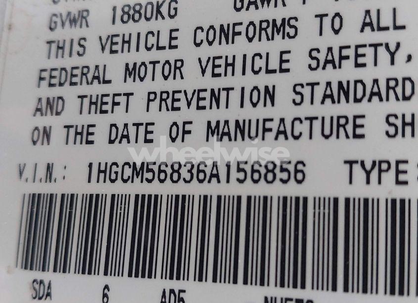 Photo 9 of 2006 Honda Accord 2.4 EX (VIN 1HGCM56836A156856)